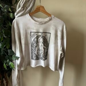 Naturally Dyed, long sleeve, 100% Cotton crop tops with matching head wrap