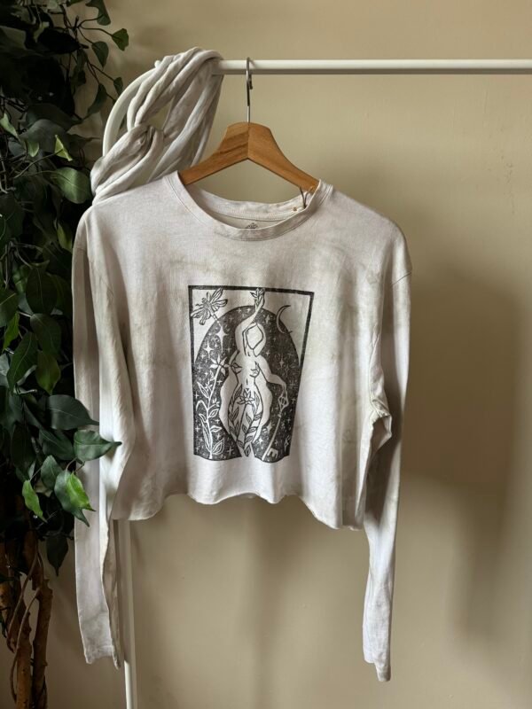 Naturally Dyed, long sleeve, 100% Cotton crop tops with matching head wrap