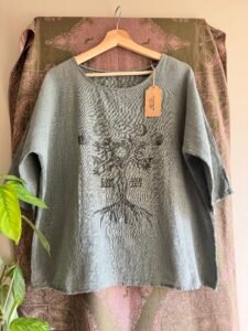 Up-Cycled 100% Cotton Batwing top