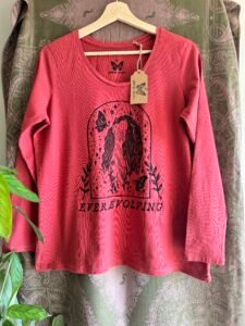 Up-Cycled 100% Cotton 3/4 length sleeve top