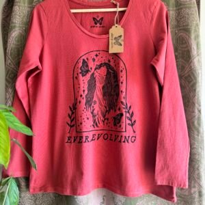 Up-Cycled 100% Cotton 3/4 length sleeve top