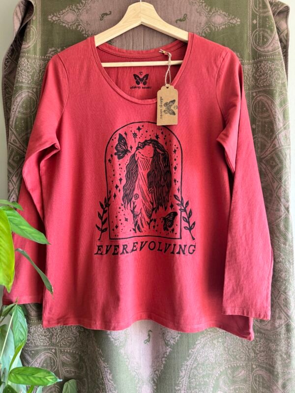 Up-Cycled 100% Cotton 3/4 length sleeve top