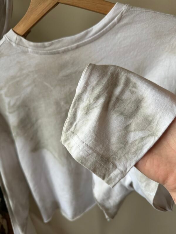 Naturally Dyed, long sleeve, 100% Cotton crop tops with matching head wrap - Image 2