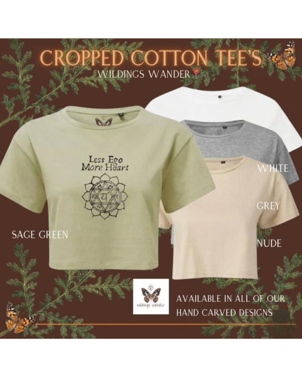 100% Cotton Cropped tee | Choose your Design & Colour - Image 2